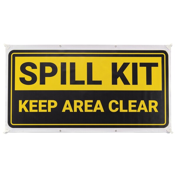 Pig Spill Kit Keep Area Clear Safety Banner SGN271 - main